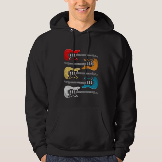 Vintag Guitar Player Geschenk für Gitarrist Hoodie (Vorderseite)
