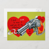 Vintag Gun Valentine Postkarte (Vorne/Hinten)