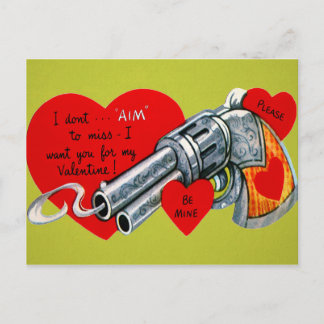 Vintag Gun Valentine Postkarte