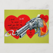 Vintag Gun Valentine Postkarte (Vorderseite)