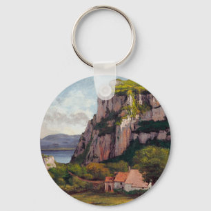 Vintag Gustave Courbet Der Felsen von Hautepierre Schlüsselanhänger
