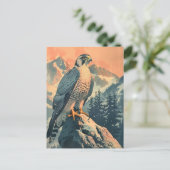 Vintag Gyrfalcon Illustration Postkarte (Stehend Vorderseite)