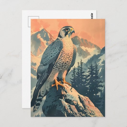 Vintag Gyrfalcon Illustration Postkarte (Vorne/Hinten)