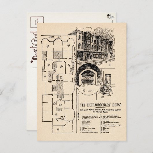 Vintag H. H. Holmes Newspaper Postcard Postkarte (Vorne/Hinten)