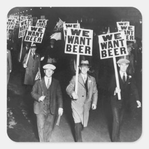 Vintag haben wir Bier-Protest Gewollt Quadratischer Aufkleber