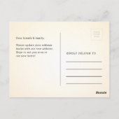 Vintag haben wir uns bewegt Ankündigung Postkarte (Rückseite)