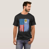 Vintag halb Uruguayische Flagge Uruguay USA T-Shirt (Vorne ganz)