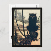 Vintag Halloween Arthur Rackham Black Cat Postkarte (Vorne/Hinten)