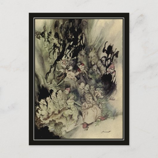 Vintag Halloween Arthur Rackham Trollur Postkarte (Vorderseite)