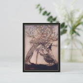 Vintag Halloween Arthur Rackham Witch Postkarte (Stehend Vorderseite)