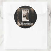 Vintag Halloween Cauldron B&W Runder Aufkleber (Tasche)