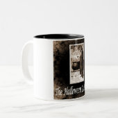 Vintag Halloween Cauldron Zweifarbige Tasse (Vorderseite Links)