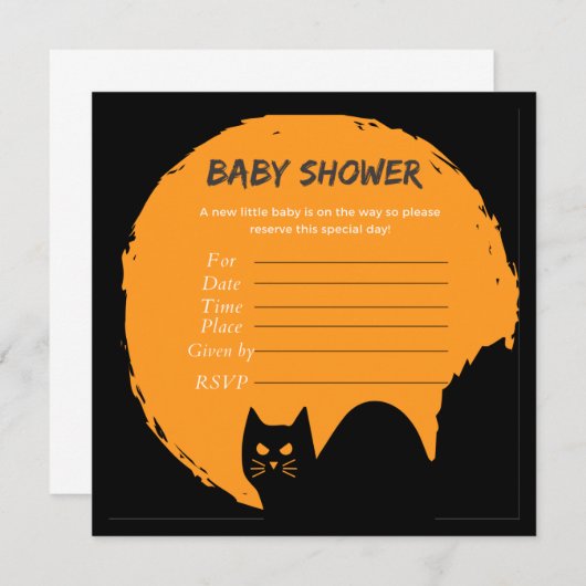 Vintag Halloween Einladung (Vorne/Hinten)