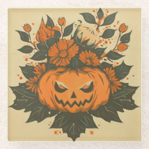 Vintag/Halloween/Fall/Kürbis Glasuntersetzer