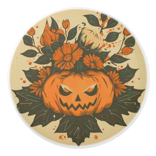 Vintag/Halloween/Fall/Kürbis Keramikknauf (Vorderseite)