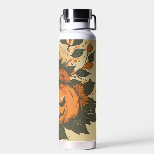 Vintag/Halloween/Fall/Kürbis Trinkflasche (Rückseite)