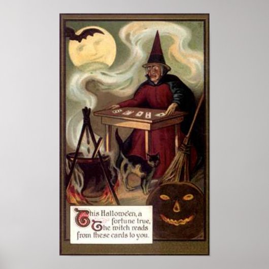 Vintag Halloween Fortune Teller Poster (Vorne)
