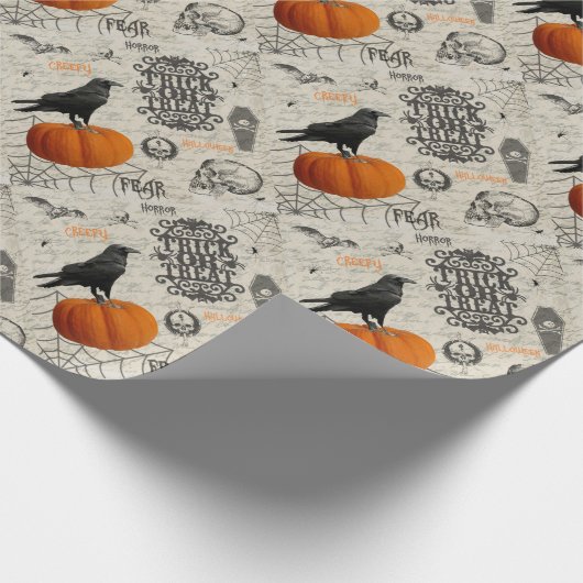 Vintag Halloween Geschenkpapier (Ecke)