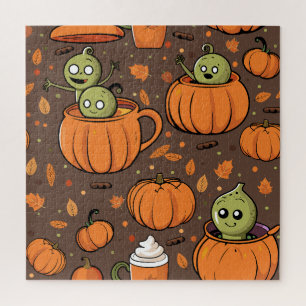 Vintag Halloween Gourd Gang Party Puzzle