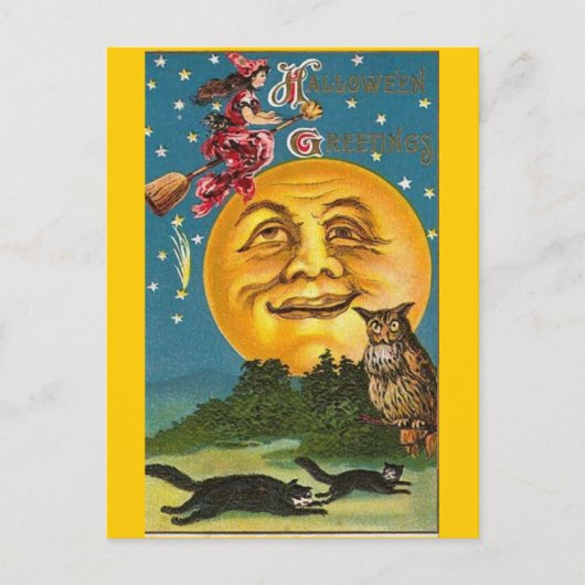 Vintag - Halloween - Halloween - Grüße Postkarte (Vorderseite)