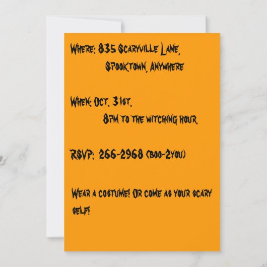 Vintag Halloween Hexen Cauldron Einladung (Rückseite)