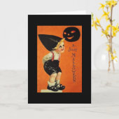 Vintag Halloween Karte (Gelbe Blume)
