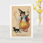 Vintag Halloween Karte (Gelbe Blume)