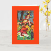 Vintag Halloween Karte (Gelbe Blume)