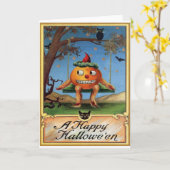 Vintag Halloween Karte (Gelbe Blume)