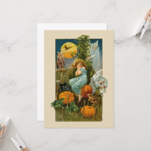 Vintag Halloween Karte (Vorderseite/Rückseite Beispiel)