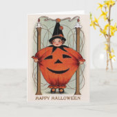 Vintag Halloween Karte (Gelbe Blume)