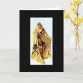 Vintag Halloween Karte (Gelbe Blume)