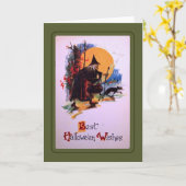 Vintag Halloween Karte (Gelbe Blume)