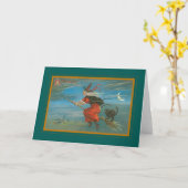 Vintag Halloween Karte (Gelbe Blume)