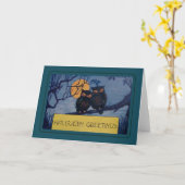 Vintag Halloween Karte (Gelbe Blume)