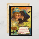 Vintag Halloween Kiss Postkarte (Vorne/Hinten)