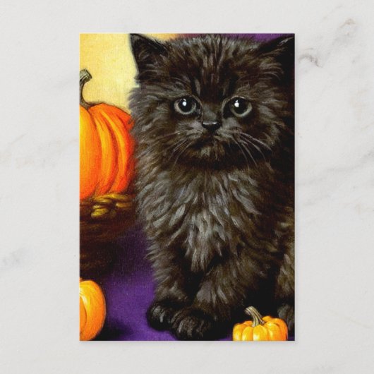 Vintag Halloween Kitten Begleitkarte (Vorderseite)