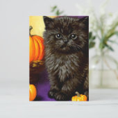 Vintag Halloween Kitten Begleitkarte (Stehend Vorderseite)