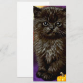 Vintag Halloween Kitten Einladung (Vorne/Hinten)
