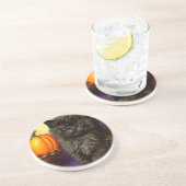 Vintag Halloween Kitten Getränkeuntersetzer (Seite)