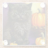 Vintag Halloween Kitten Glasuntersetzer (Rückseite)