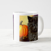 Vintag Halloween Kitten Jumbo-Tasse (Vorderseite Rechts)