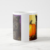 Vintag Halloween Kitten Jumbo-Tasse (Vorderseite)