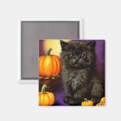 Vintag Halloween Kitten Magnet (Vorderseite/Rückseite)