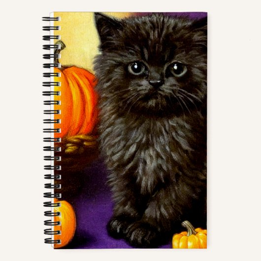 Vintag Halloween Kitten Notizblock (Vorderseite)