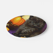 Vintag Halloween Kitten Pappteller (Schrägansicht)