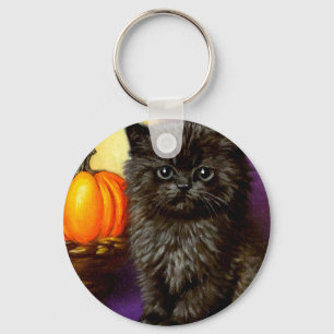 Vintag Halloween Kitten Schlüsselanhänger