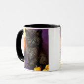 Vintag Halloween Kitten Tasse (Vorderseite Links)