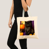 Vintag Halloween Kitten Tragetasche (Vorderseite (Produkt))