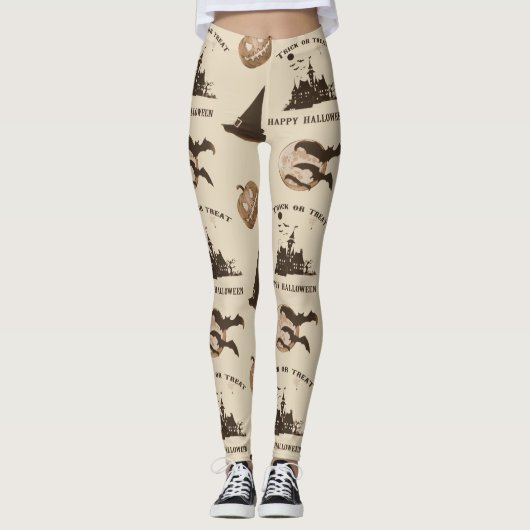 Vintag Halloween Leggings (Vorderseite)